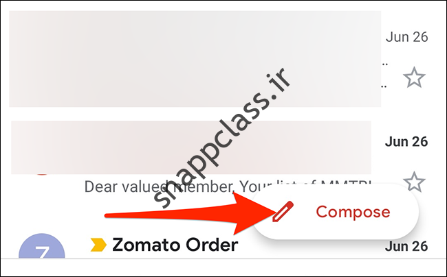 با برنامه موبایل Gmail یک جدول در ایمیل وارد کنید