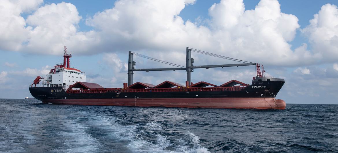M/V Fulmar S، اولین کشتی تجاری خالی غلات از استانبول به اوکراین تحت ابتکار غلات دریای سیاه، در انتظار حرکت مجاز JCC، در انتظار بررسی است.