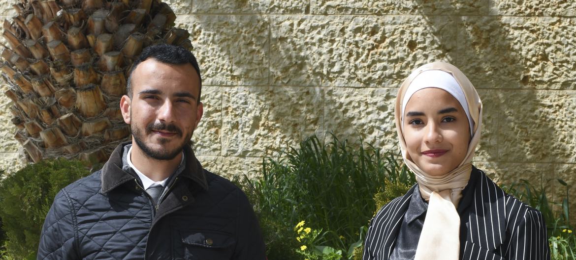 علا الحجزین و نورهان الغراعلی در یک پروژه نوآوری برای جوانان توسط یونیسف/WFP در اردن شرکت می کنند.