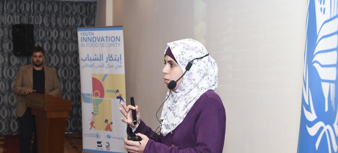 علا تالجی یک شرکت کننده در پروژه نوآوری جوانان WFP-UNICEF مشترک در اردن است.